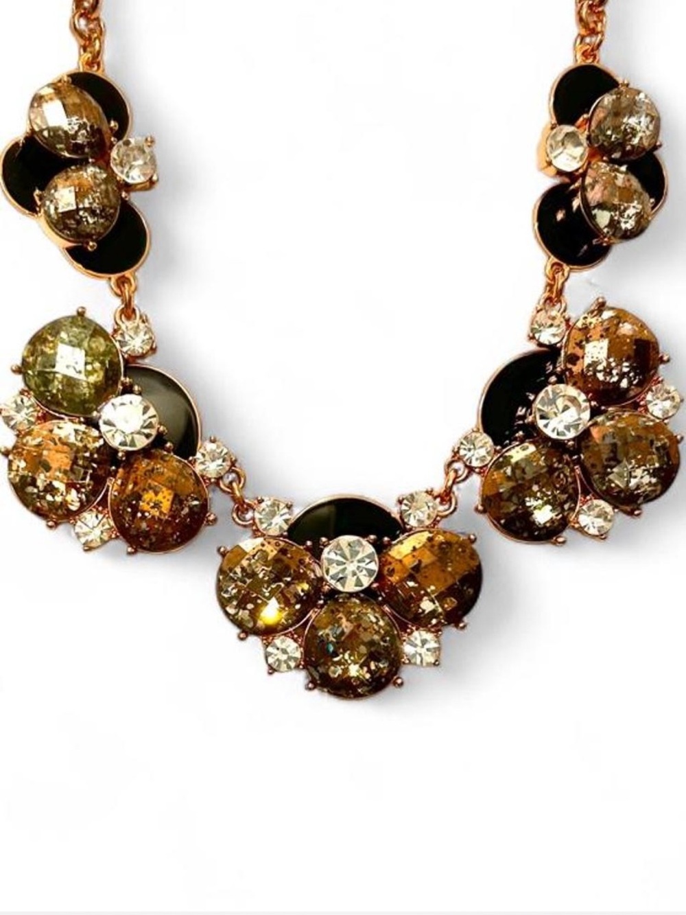 Kate Spade "Fame and Flowers" Statement Floral Collar Necklace ✨ Rose Gold
